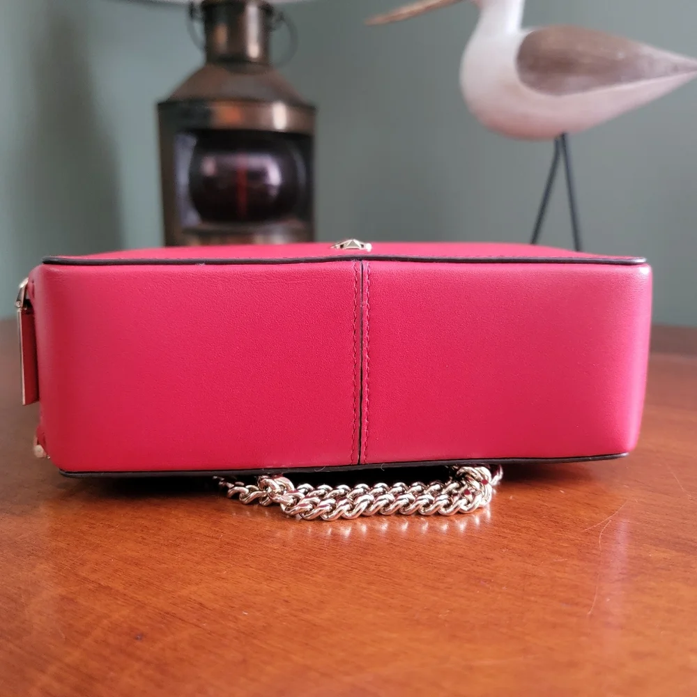 Kate Spade Izzy Red Italian Leather Chain Crossbody Bag